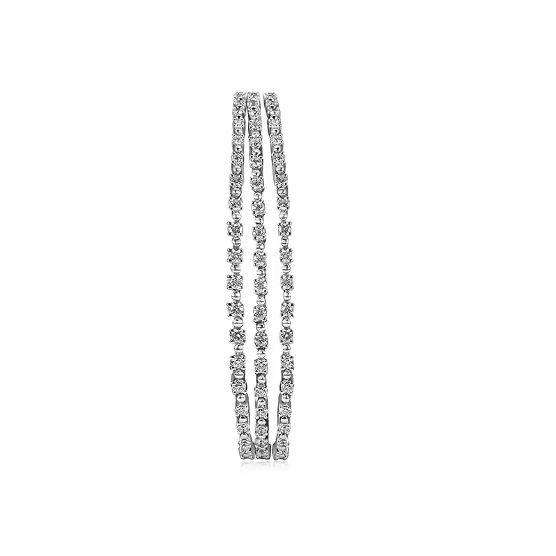 Three line of Diamonds bracelet in 18K White Gold